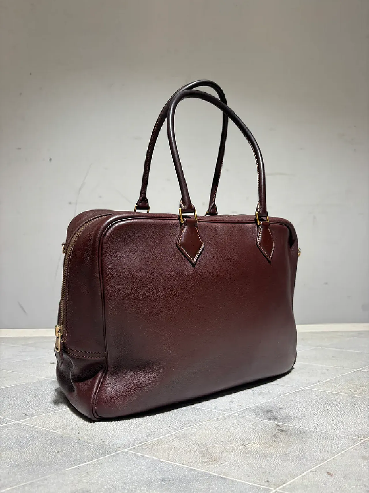 Chocolate-coloured Hermès Plume bag, 20th century 7