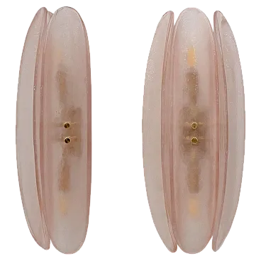 Coppia di lampade in vetro di Murano in stile Fontana Arte, anni 2000