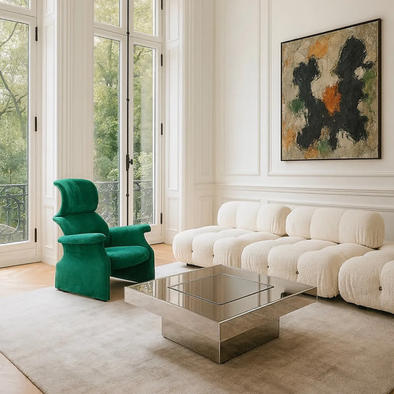 Poltrona Viscontea di Castiglioni per Simon International, anni '80 2