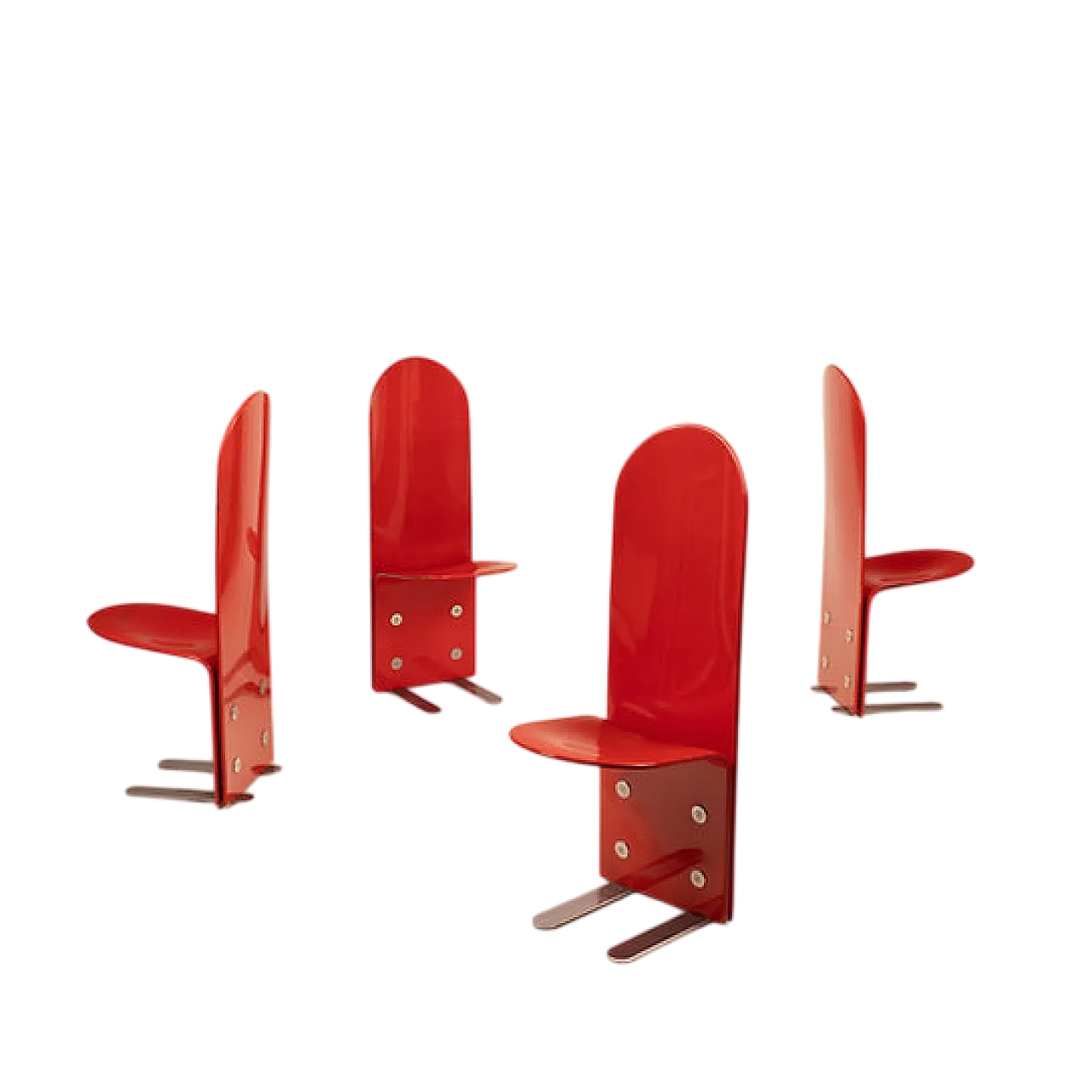 4 Sedie Pellicano di Luigi Saccardo per Arrmet, anni '70 16