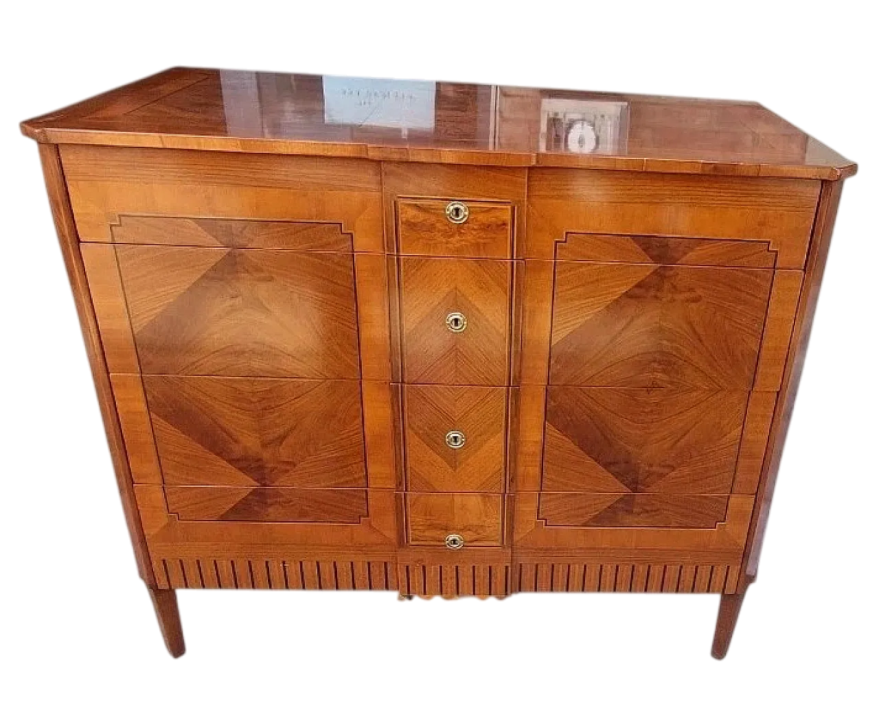 Cassettiera intarsiata in varie essenze stile Luigi XVI, '800 14