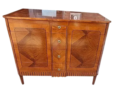Cassettiera intarsiata in varie essenze stile Luigi XVI, '800