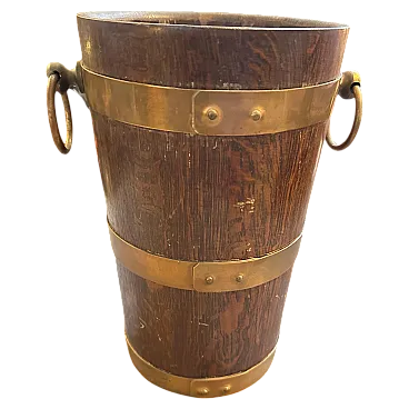 Wood and copper wine cooler by Geraud Lafitte, 1940s