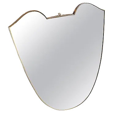 Specchio da parete in ottone massiccio di Gio Ponti, anni '50