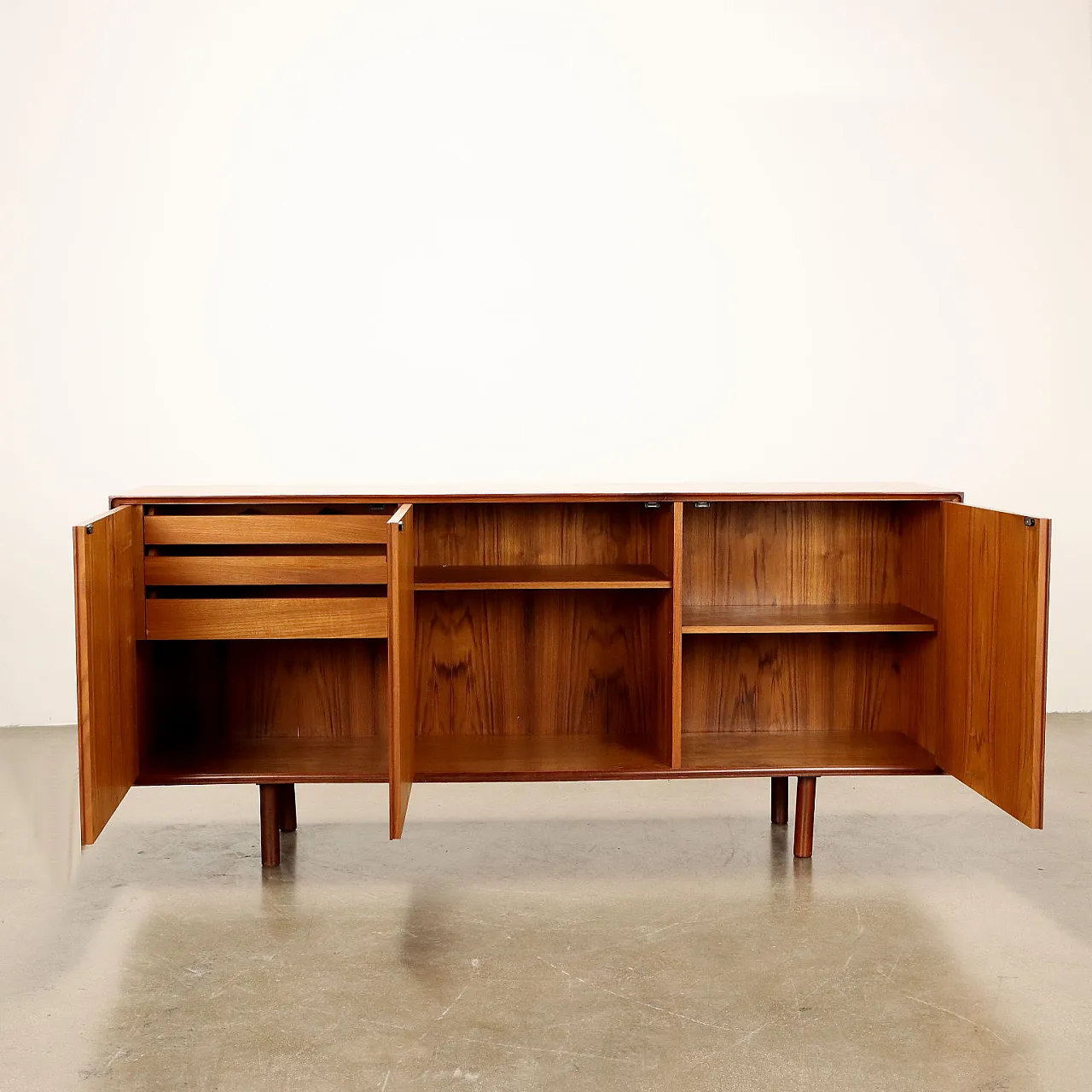 Teak veneer sideboard with drawers, 1960s 4