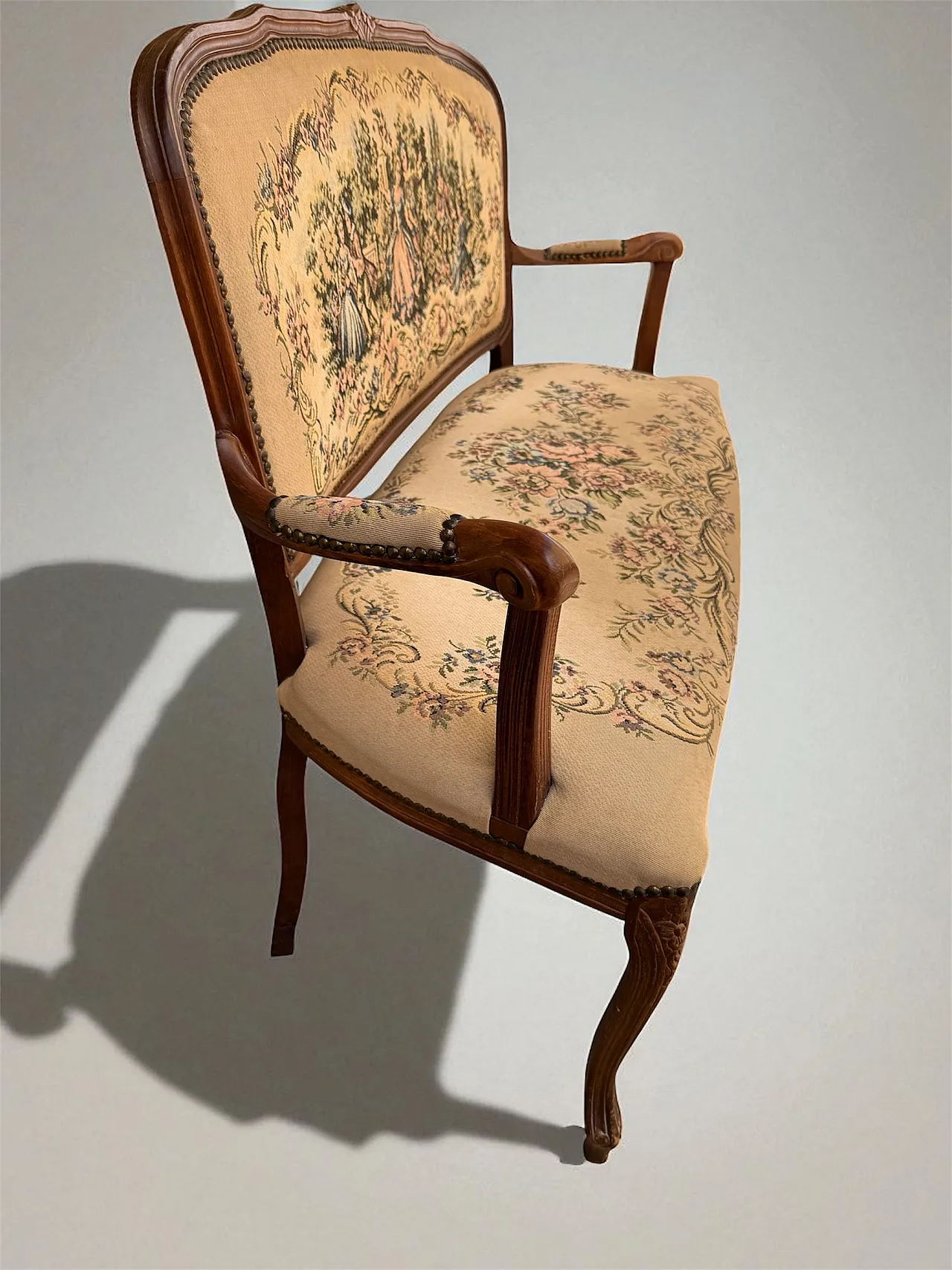 Wooden sofa and French style tapestry, 1940s 5