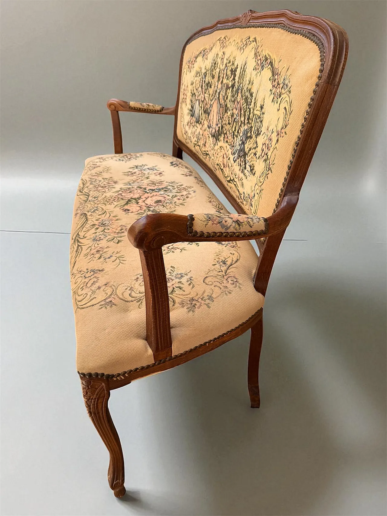 Wooden sofa and French style tapestry, 1940s 6
