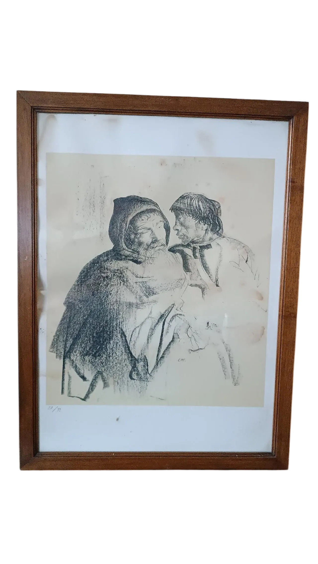 Messer Nicia and Ligurio by Pietro Annigoni, lithograph, 1970s 7