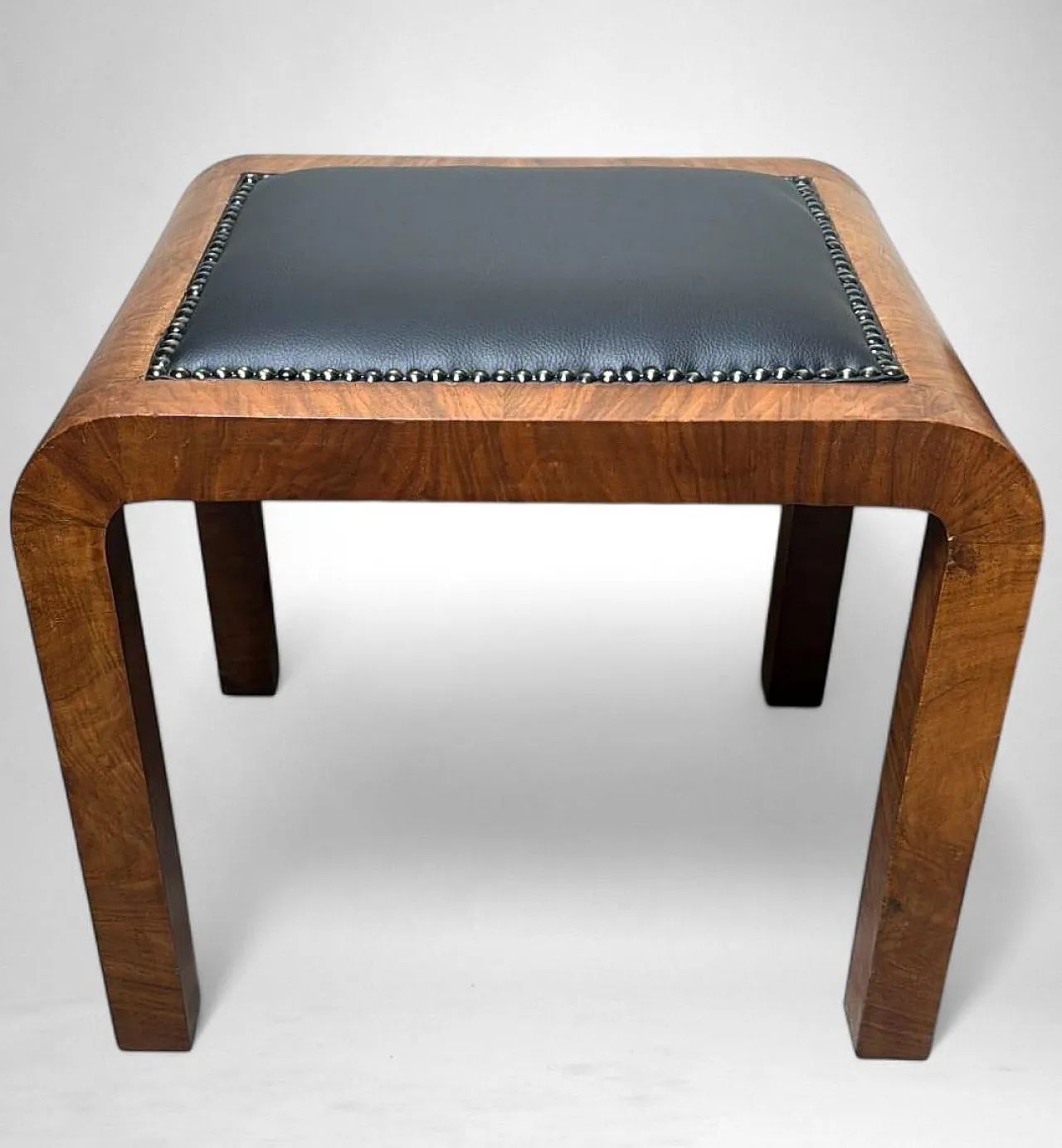 Pair Of Austrian Deco stools in walnut, 1930s 8