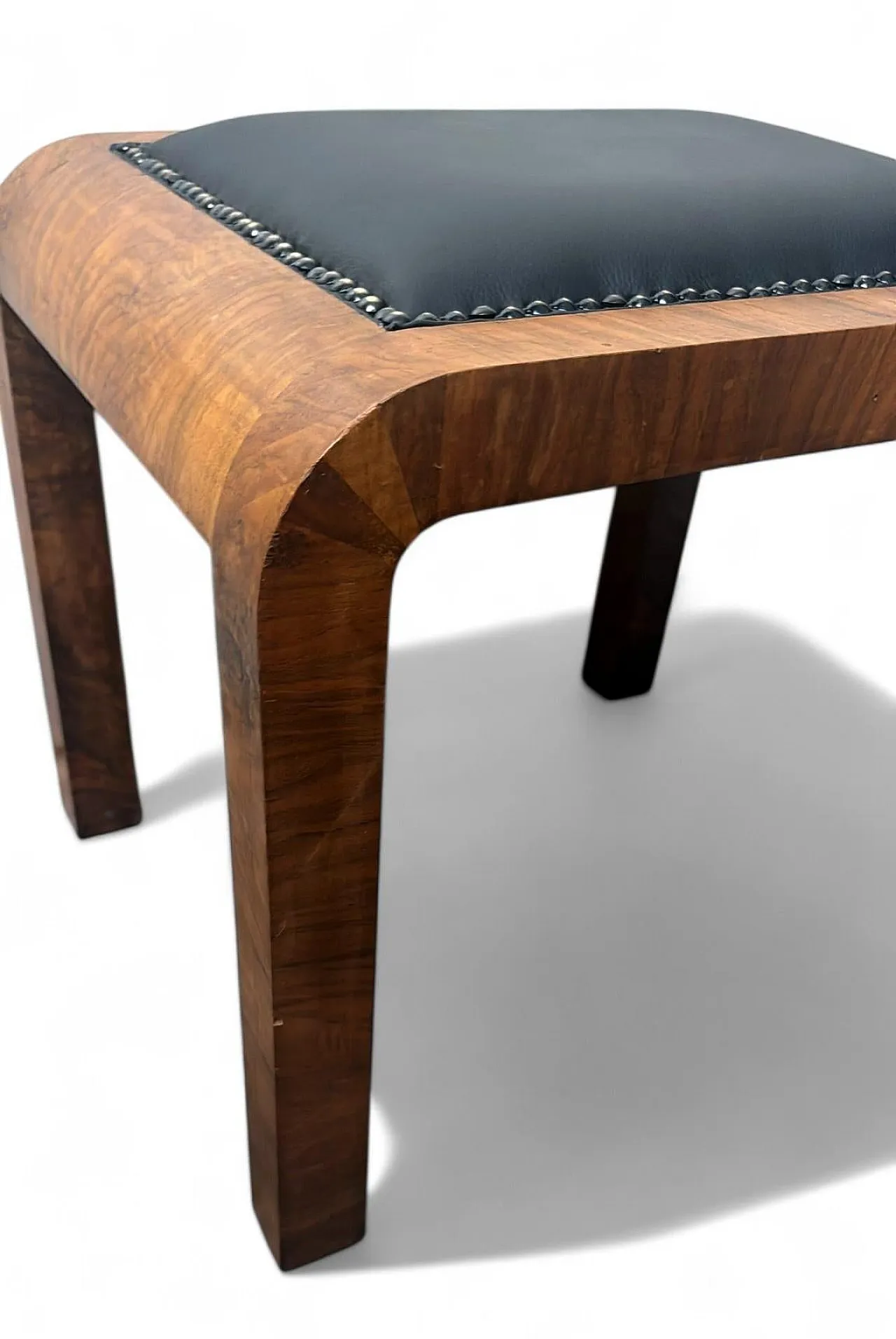 Pair Of Austrian Deco stools in walnut, 1930s 15