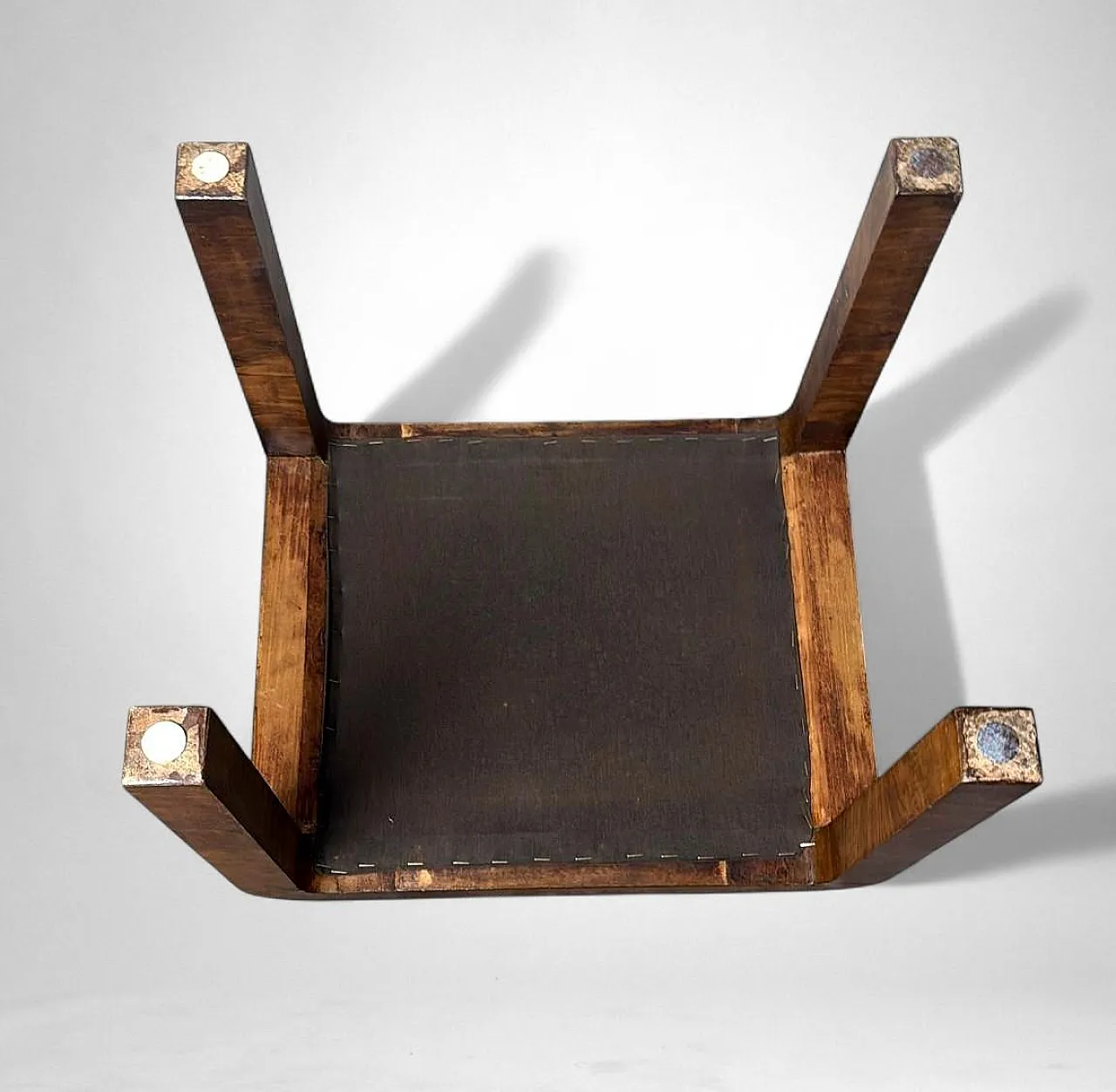 Pair Of Austrian Deco stools in walnut, 1930s 19