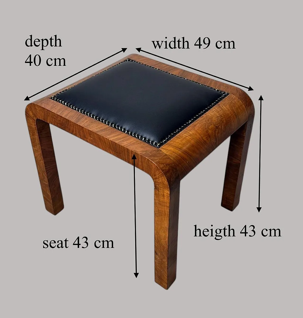 Pair Of Austrian Deco stools in walnut, 1930s 20