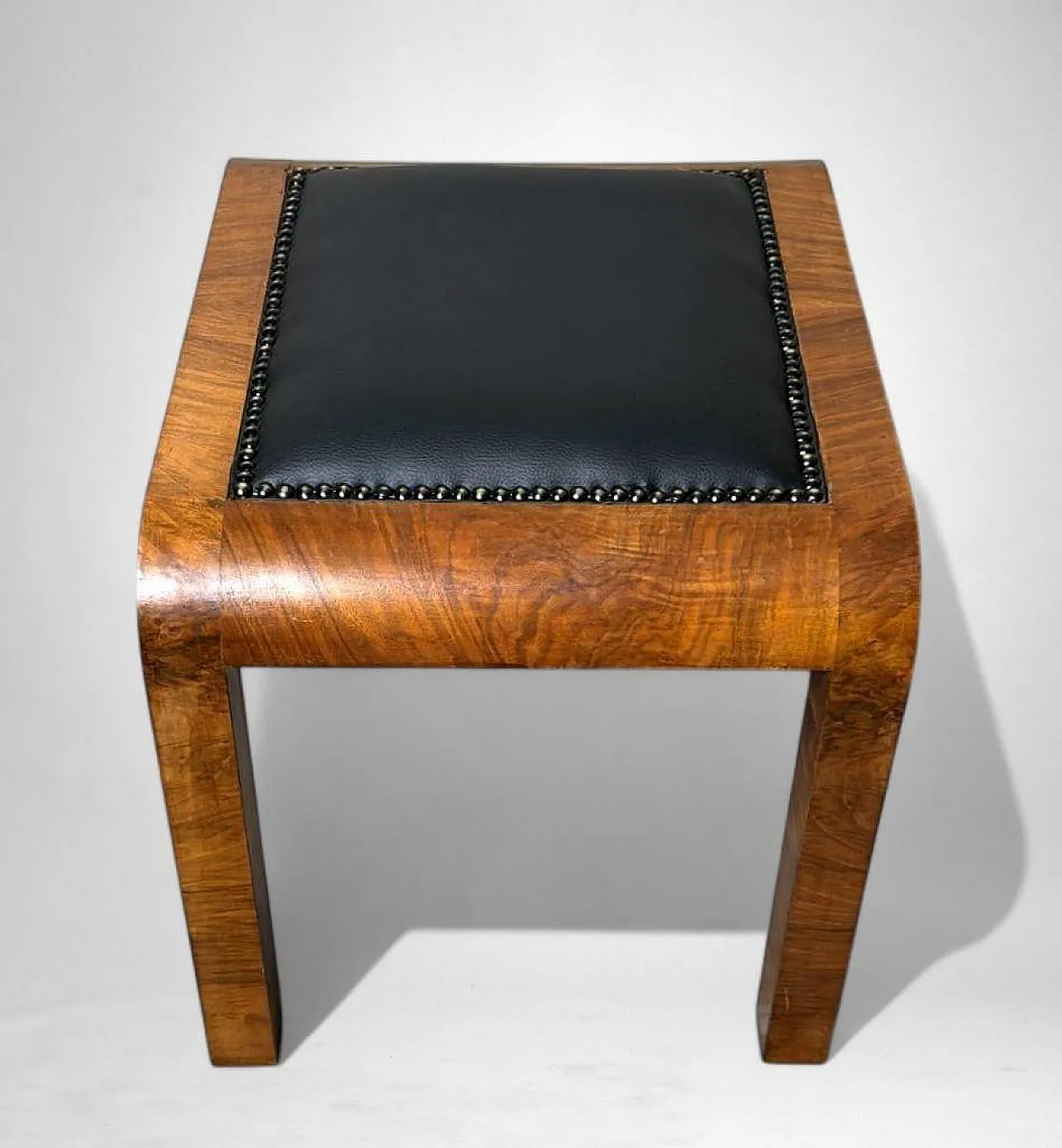 Sgabello Art Deco in radica di noce austriaca, anni '30 4
