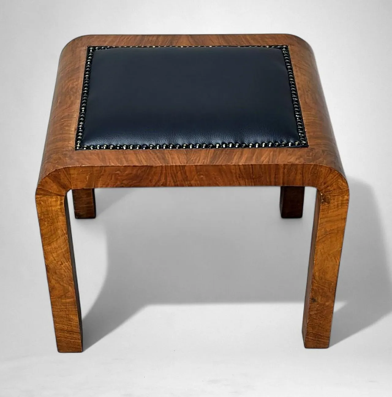 Sgabello Art Deco in radica di noce austriaca, anni '30 6