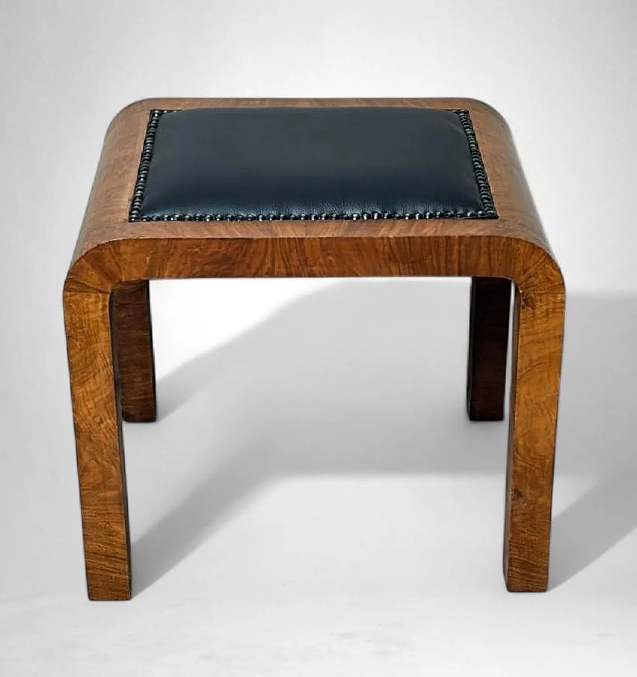 Sgabello Art Deco in radica di noce austriaca, anni '30 7