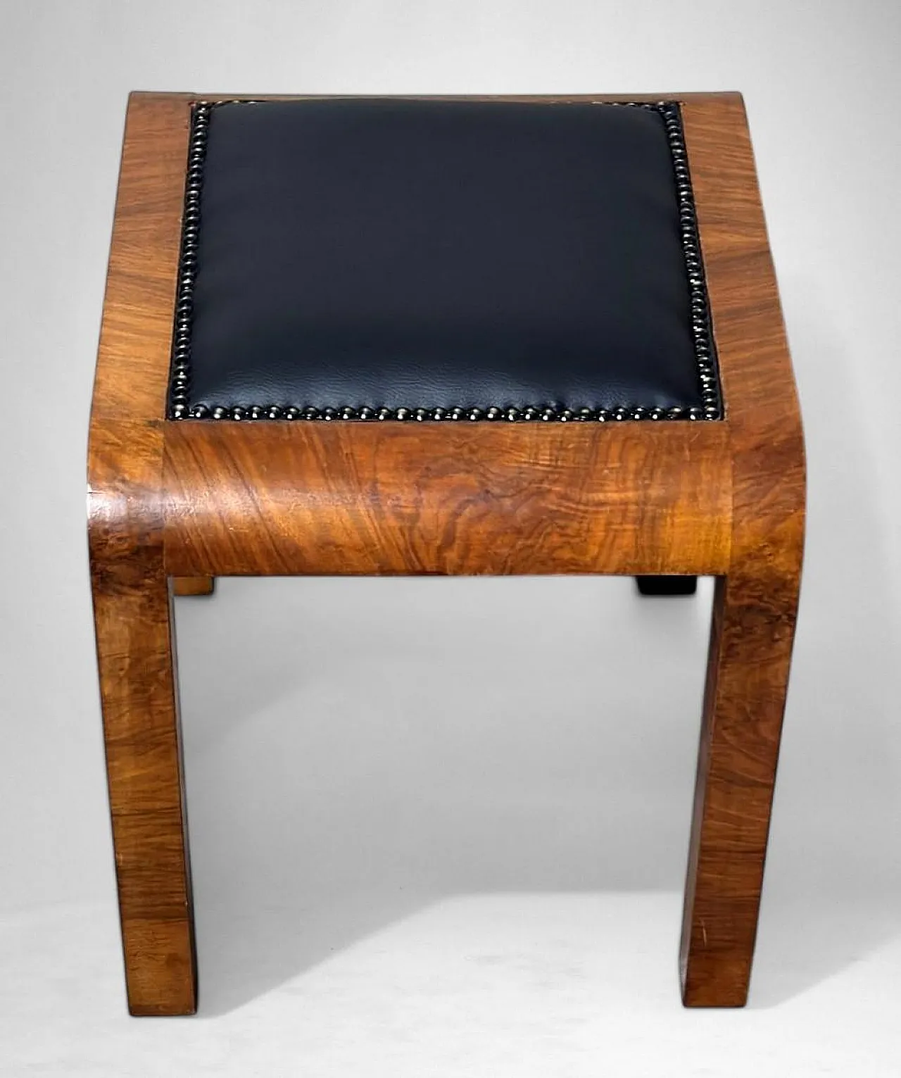 Sgabello Art Deco in radica di noce austriaca, anni '30 8