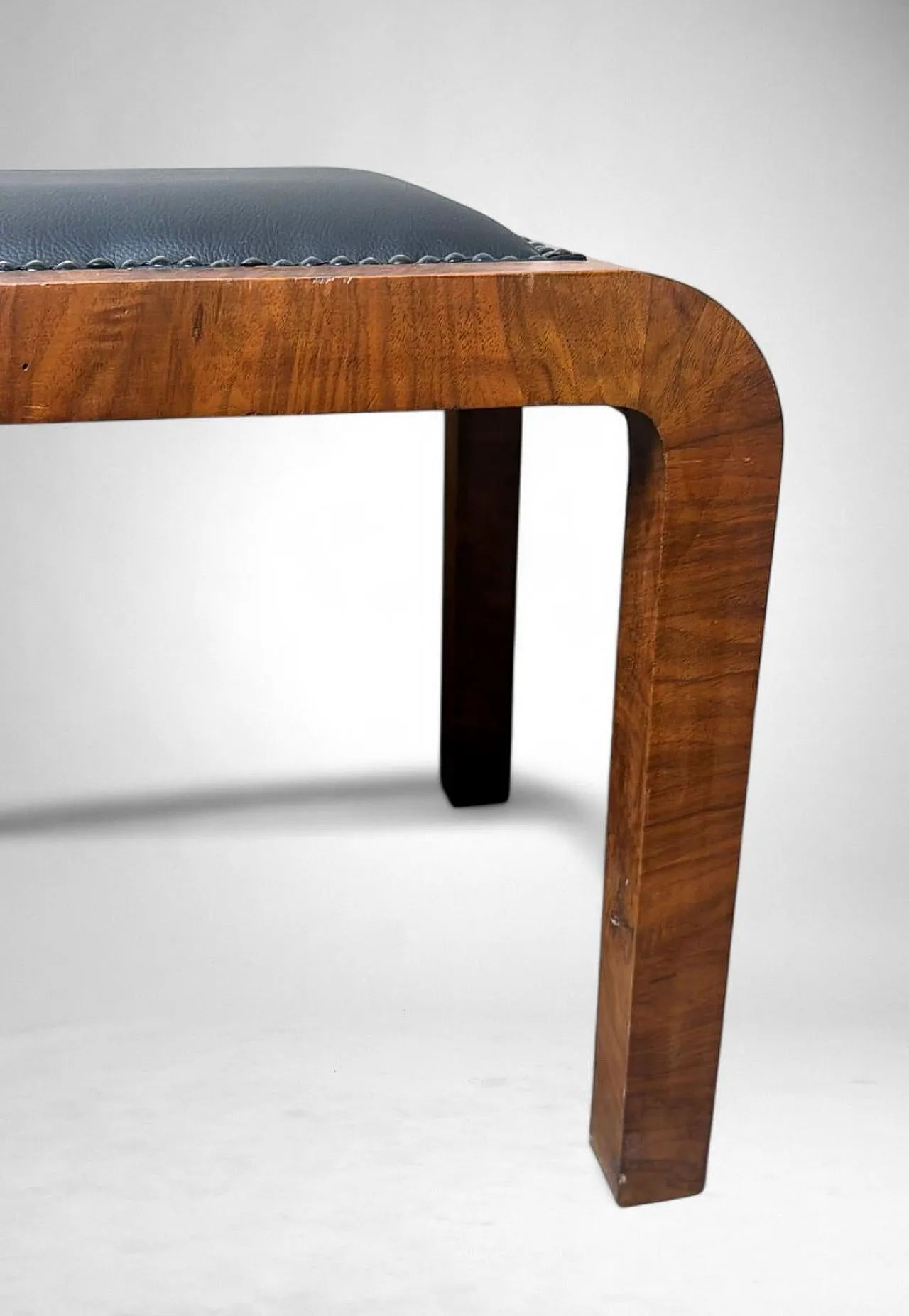 Sgabello Art Deco in radica di noce austriaca, anni '30 17