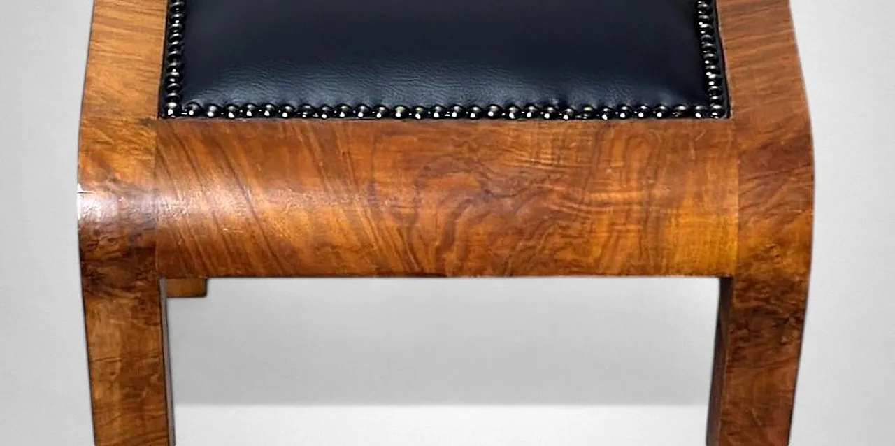 Sgabello Art Deco in radica di noce austriaca, anni '30 19