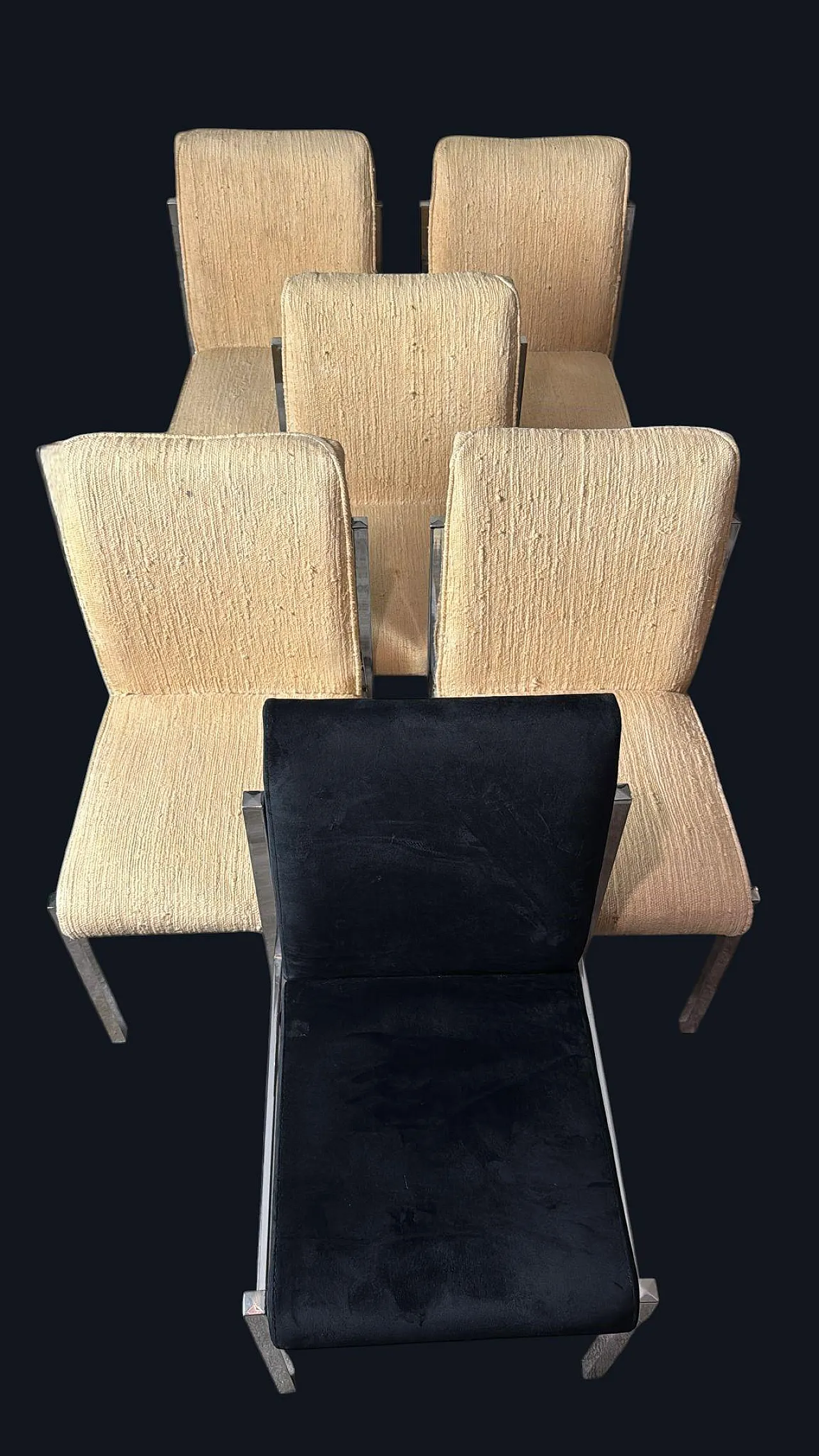 6 Sedie da pranzo cromate, anni '60 2