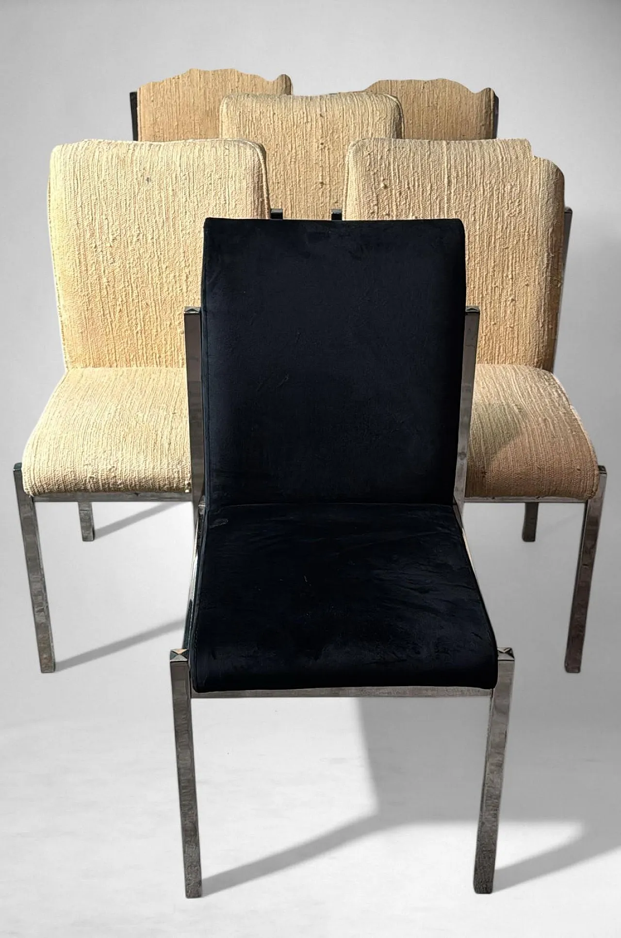 6 Sedie da pranzo cromate, anni '60 3