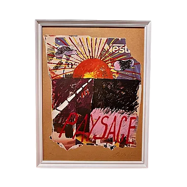 Paysage di Mimmo Rotella, serigrafia e collage a colori, anni '90