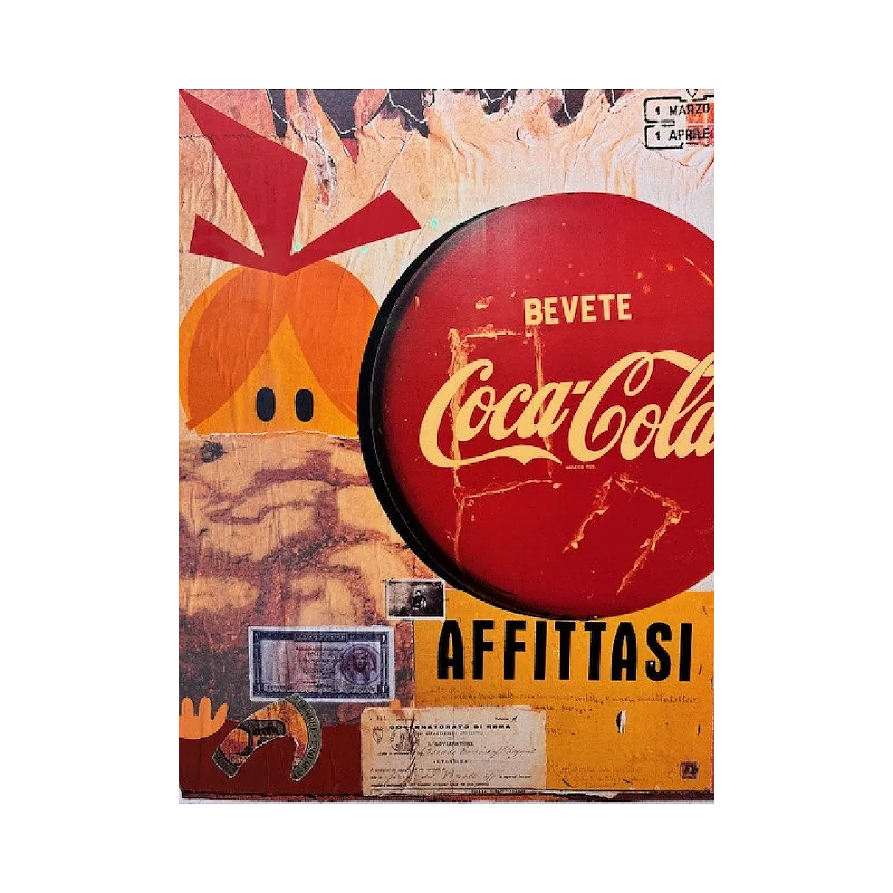Cocacola di Mimmo Rotella, litografia, serigrafia e collage, anni '90 6
