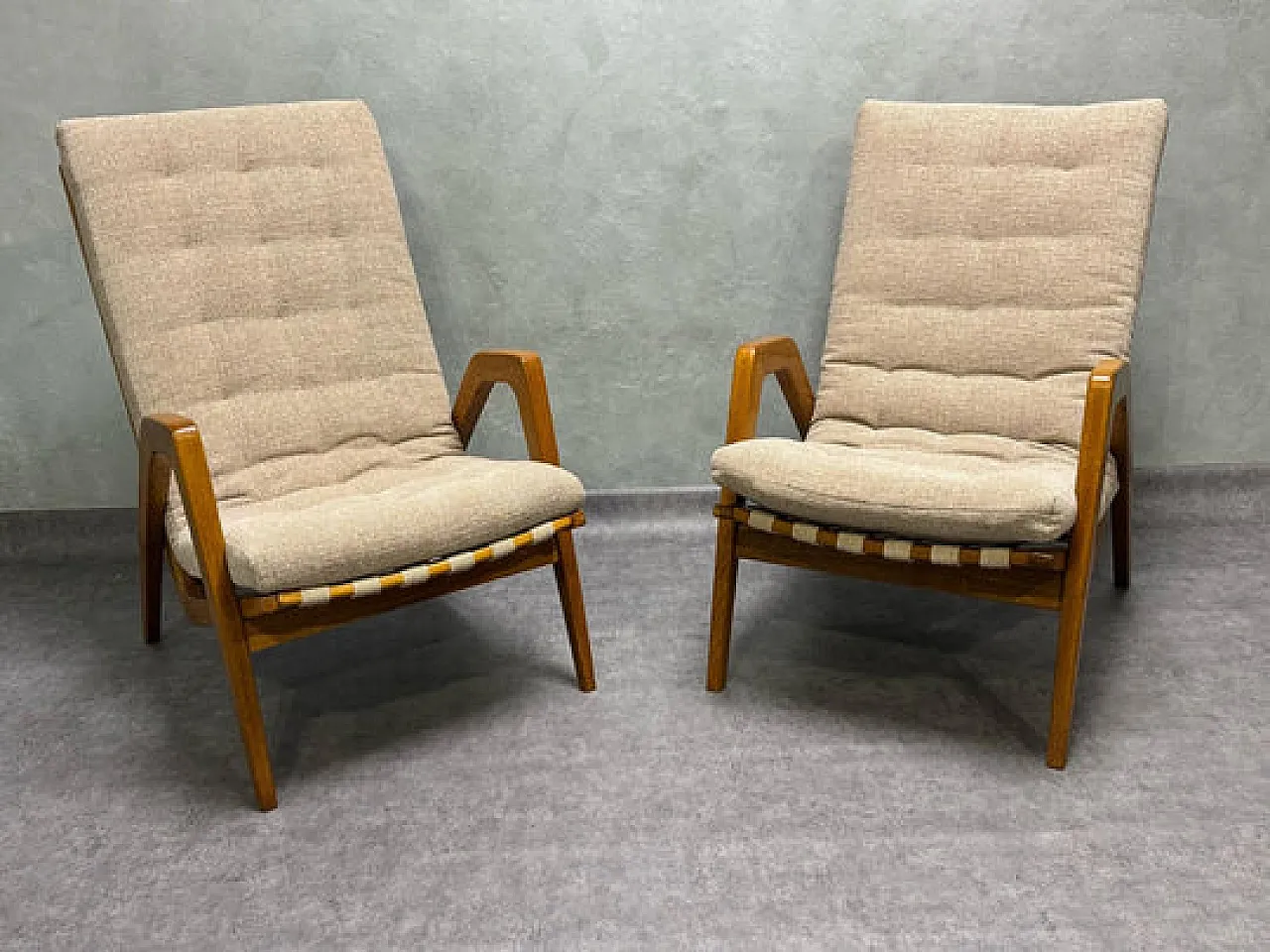 Pair of armchairs by Jan Vaněk, 1940s 3