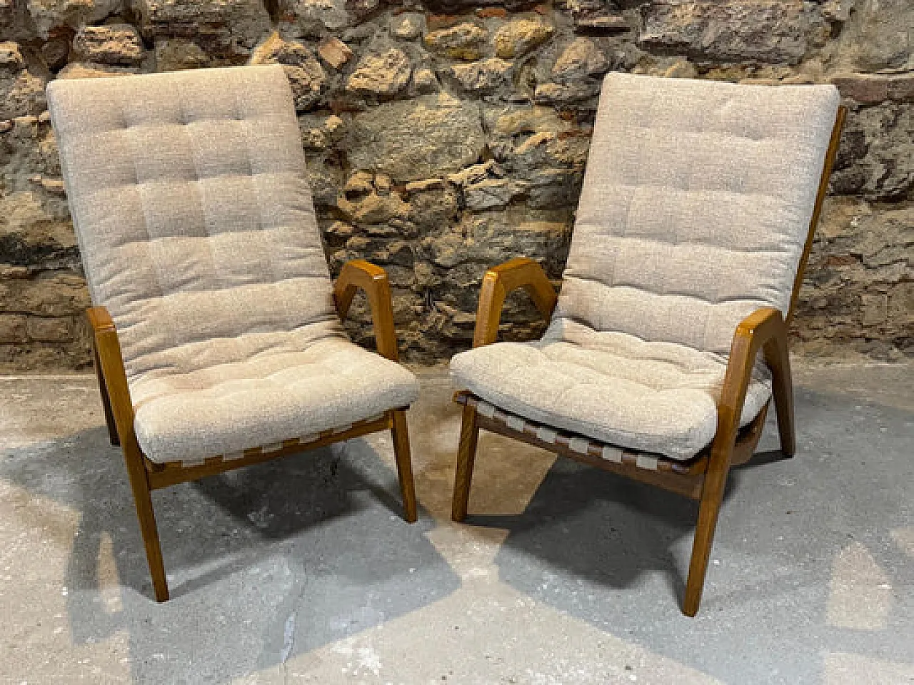 Pair of armchairs by Jan Vaněk, 1940s 5