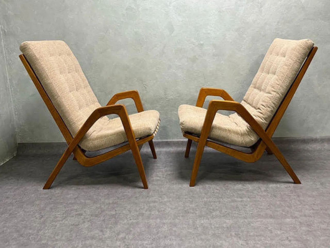 Pair of armchairs by Jan Vaněk, 1940s 7