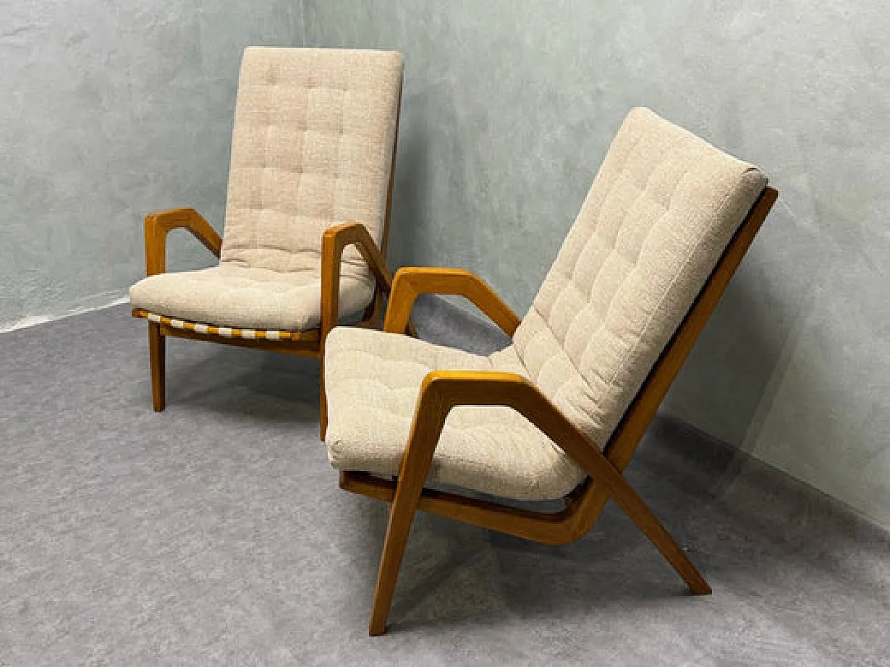 Pair of armchairs by Jan Vaněk, 1940s 11