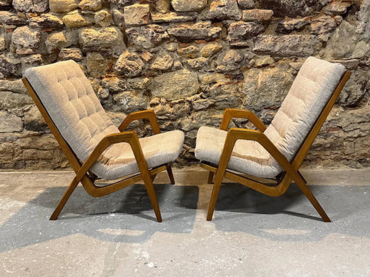 Pair of armchairs by Jan Vaněk, 1940s 20