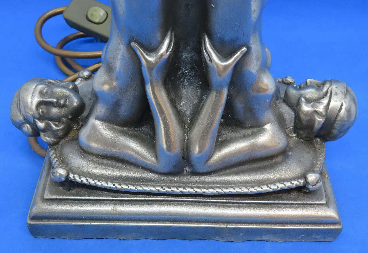 Dopo Gustav Adolf Daumiller una coppia di basi di lampade per la ginnasta art deco 14