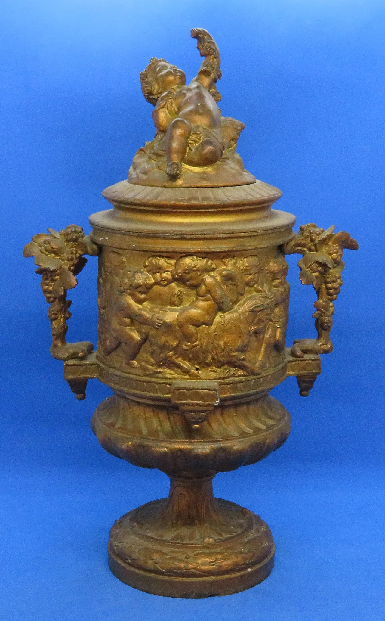 Vaso urna lidded clodion bronzato metallico bronzato 1