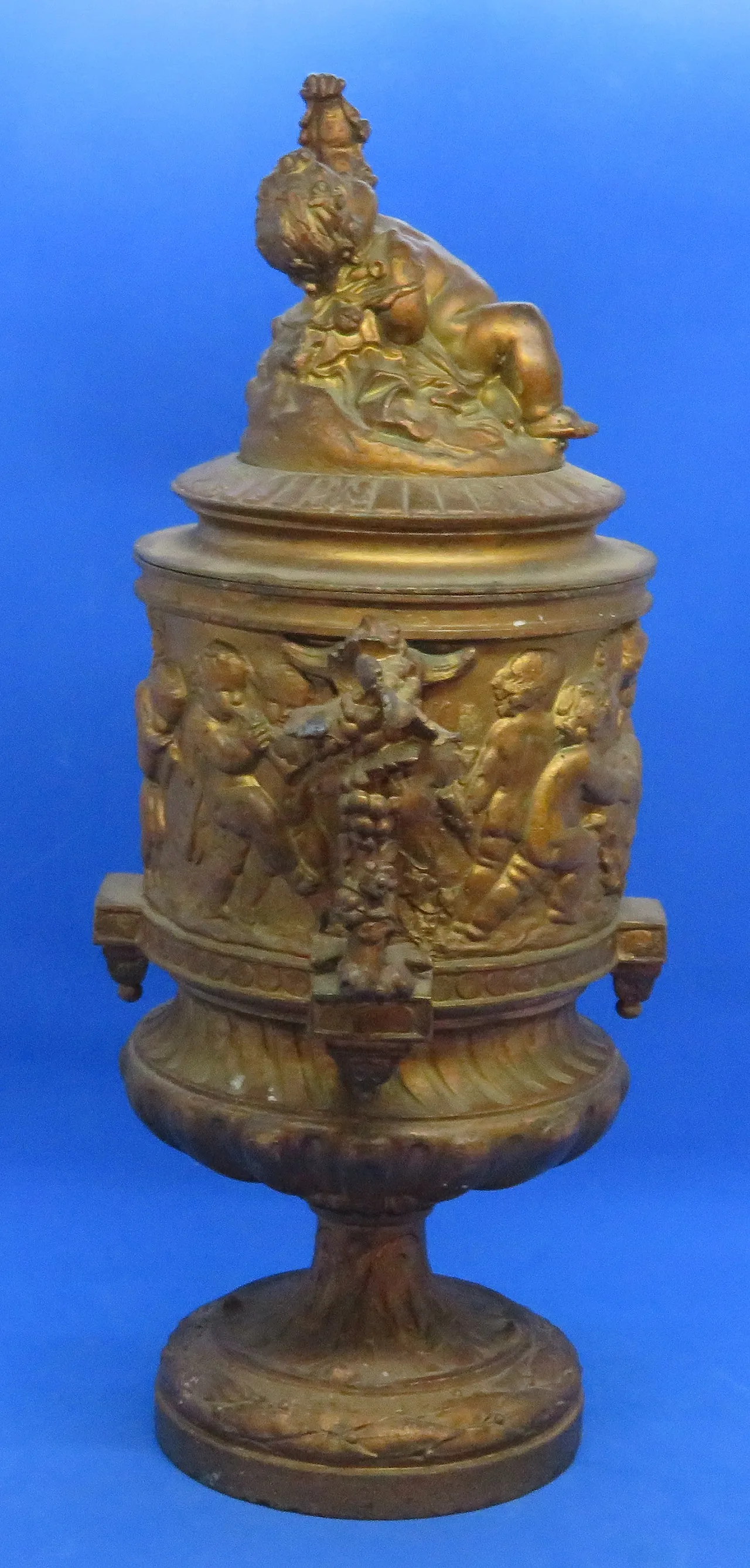 Vaso urna lidded clodion bronzato metallico bronzato 2