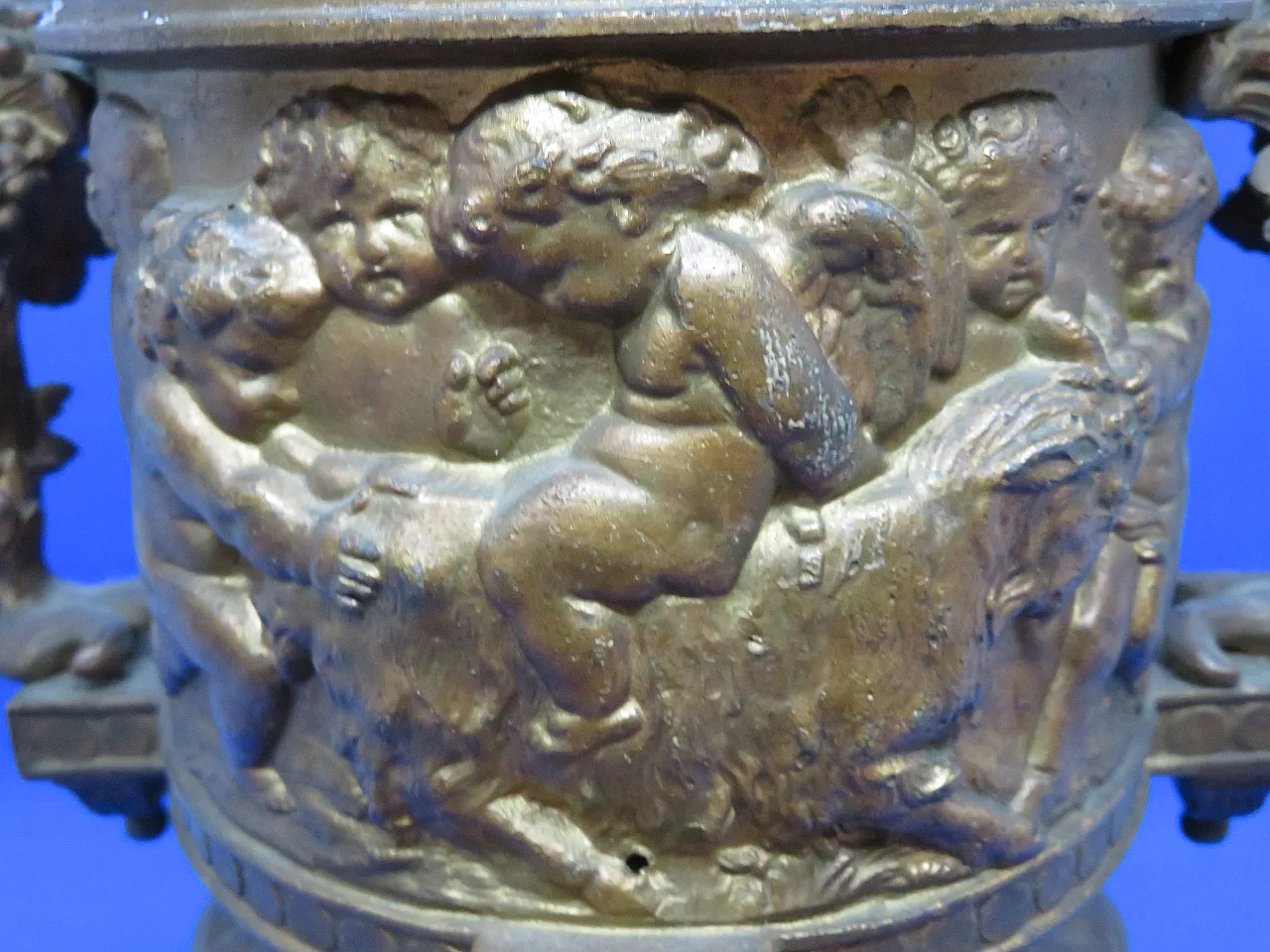 Vaso urna lidded clodion bronzato metallico bronzato 7