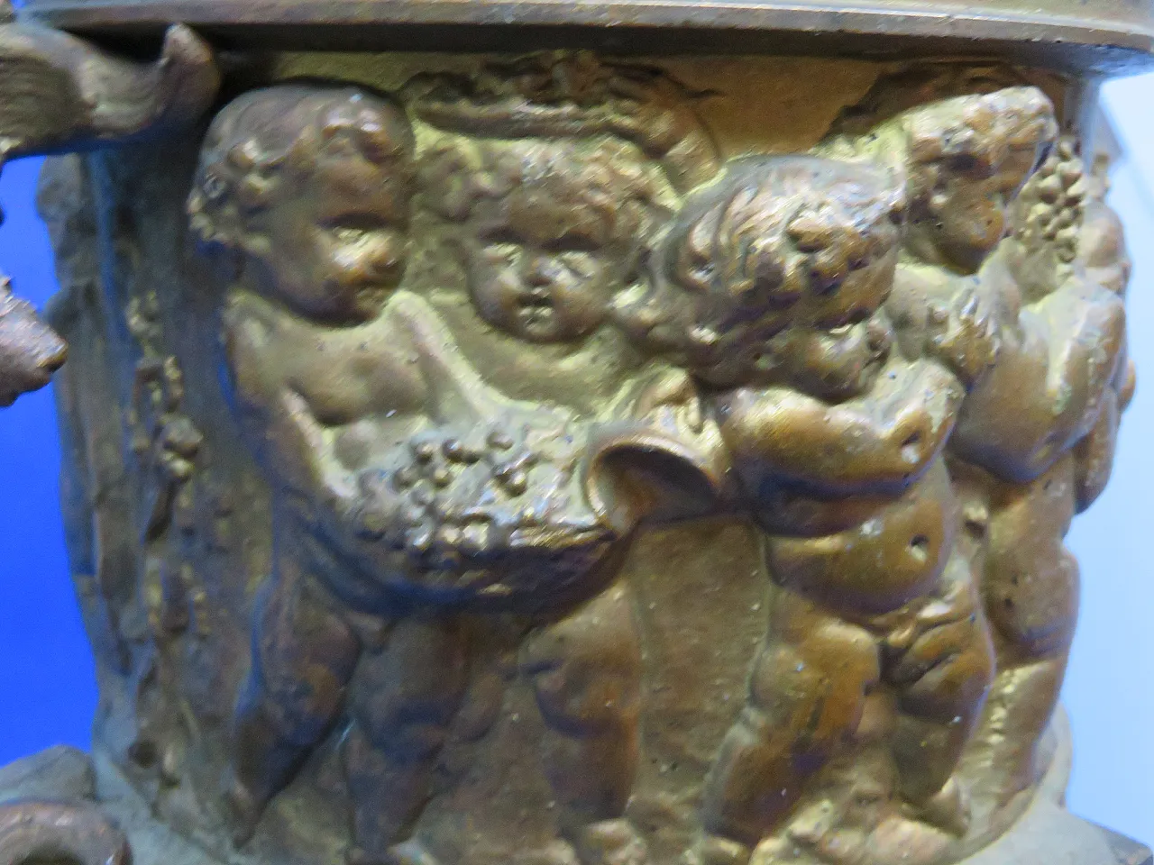 Vaso urna lidded clodion bronzato metallico bronzato 12