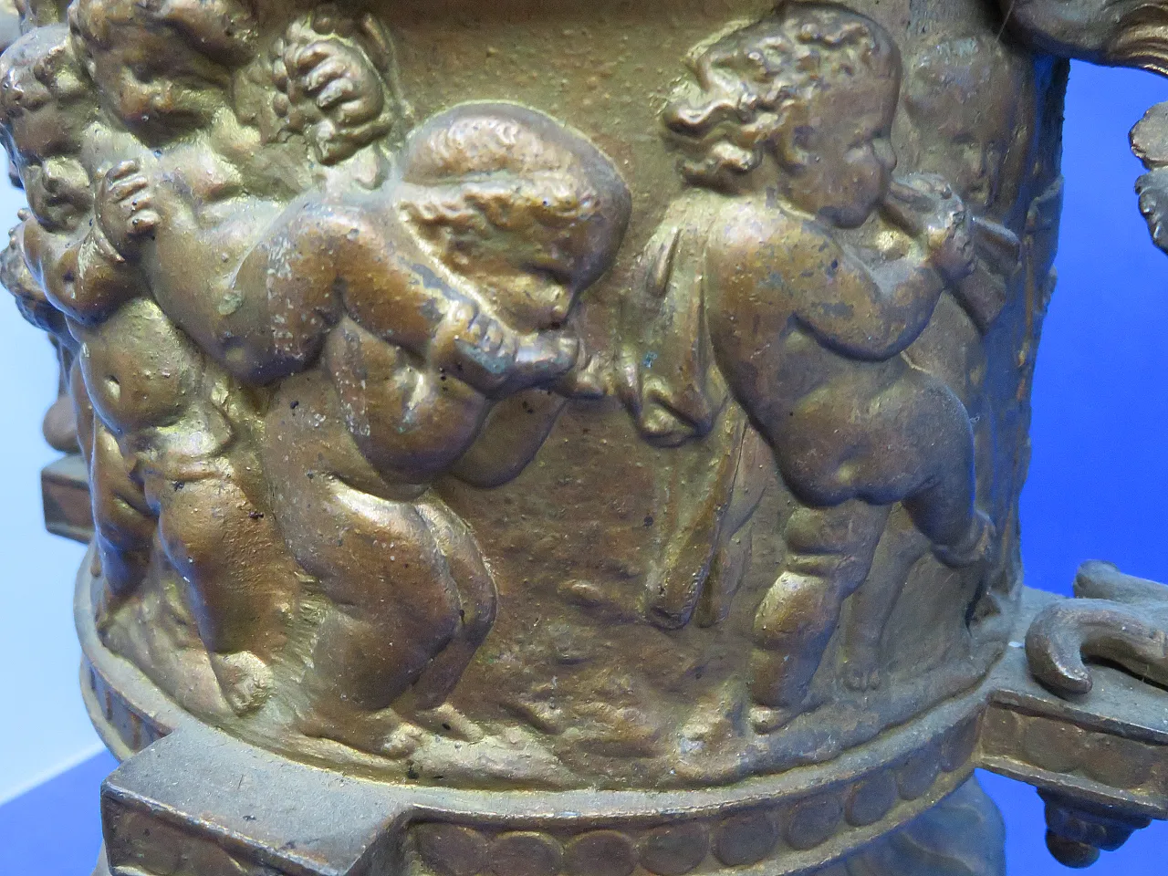 Vaso urna lidded clodion bronzato metallico bronzato 14