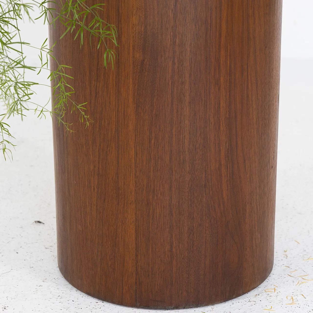 Fioriera cilindrica in teak con interno in acciaio inox, anni '80 7