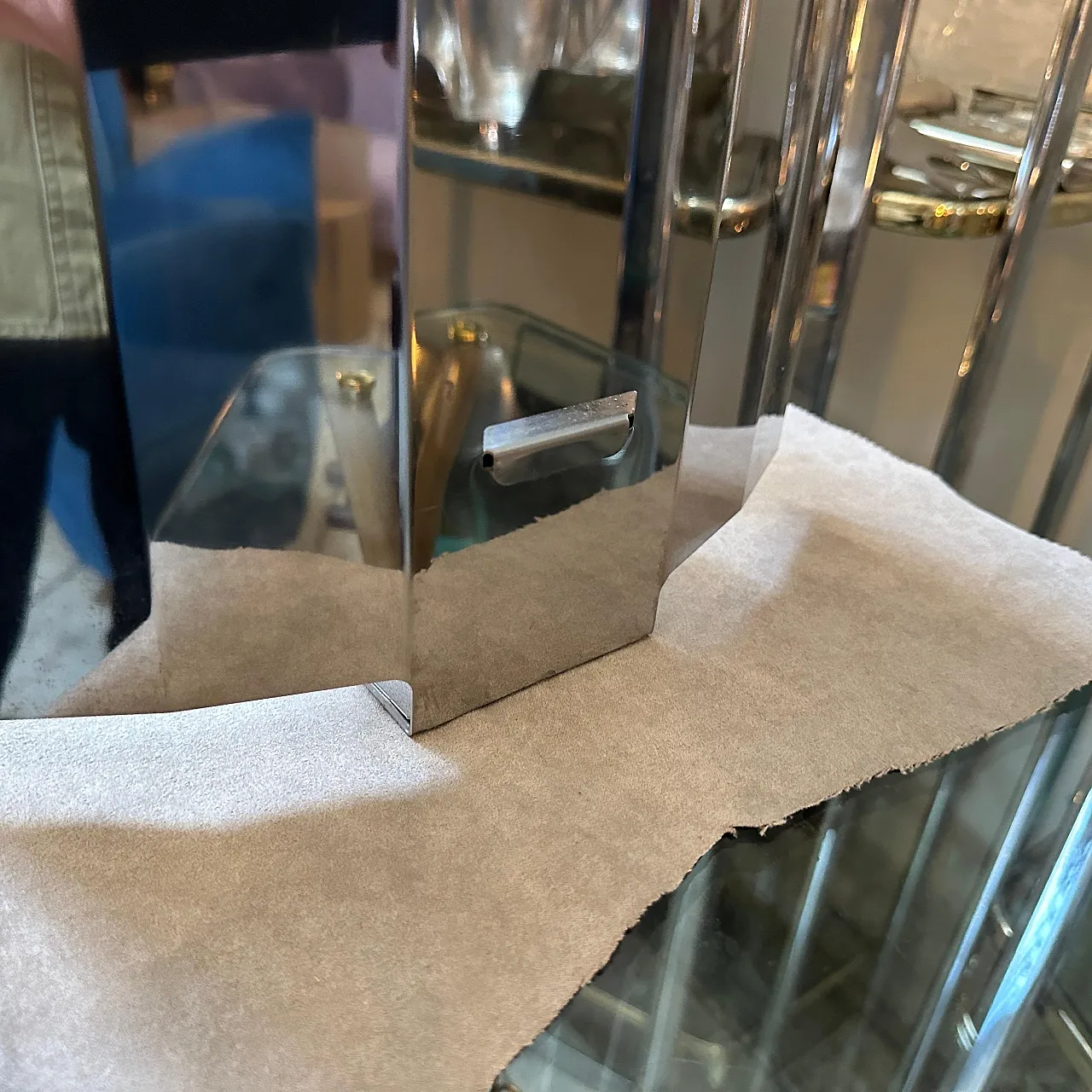 Coppia di applique moderne in acciaio, anni '80 5