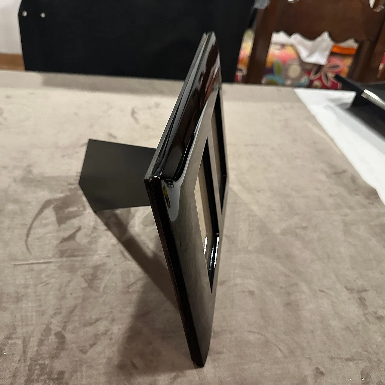 Black lacquered wood double picture frame by Bussolari, 1990s 3