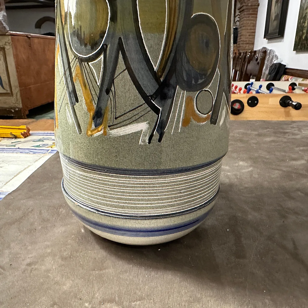 Futurist hand-painted ceramic vase by Cianciolo for Nova, 1960s 3