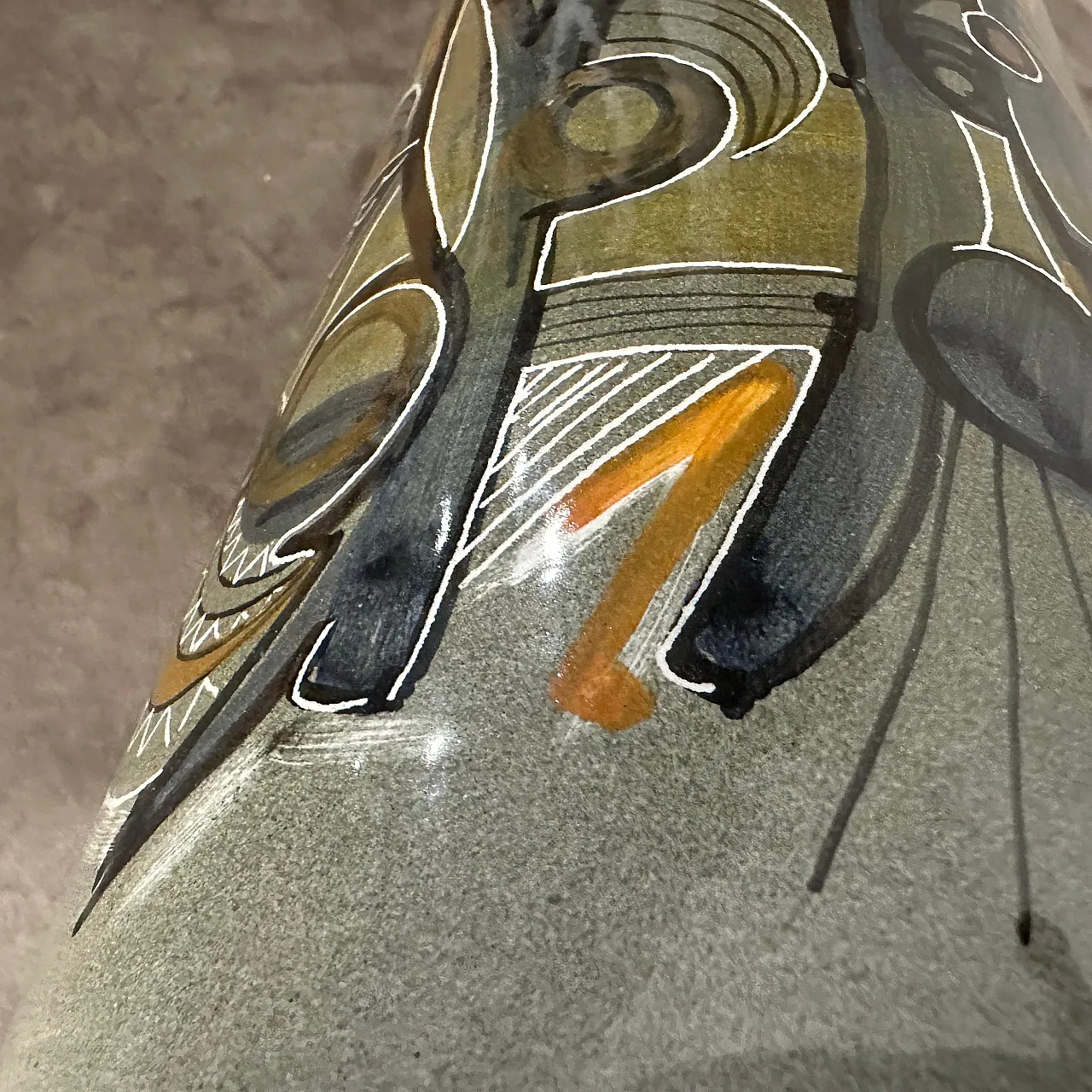 Futurist hand-painted ceramic vase by Cianciolo for Nova, 1960s 5