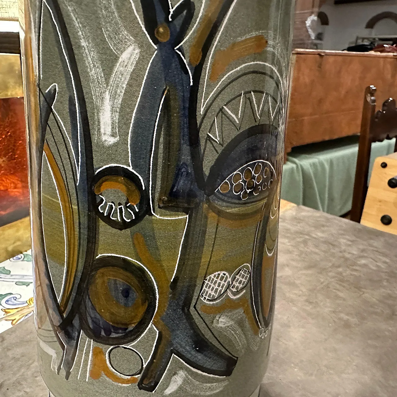 Futurist hand-painted ceramic vase by Cianciolo for Nova, 1960s 6