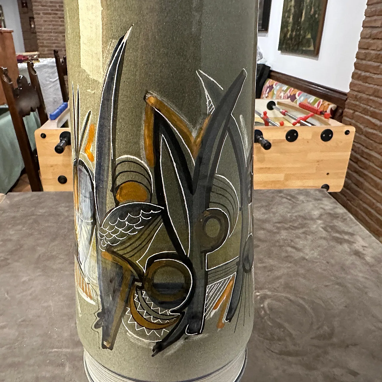 Futurist hand-painted ceramic vase by Cianciolo for Nova, 1960s 7