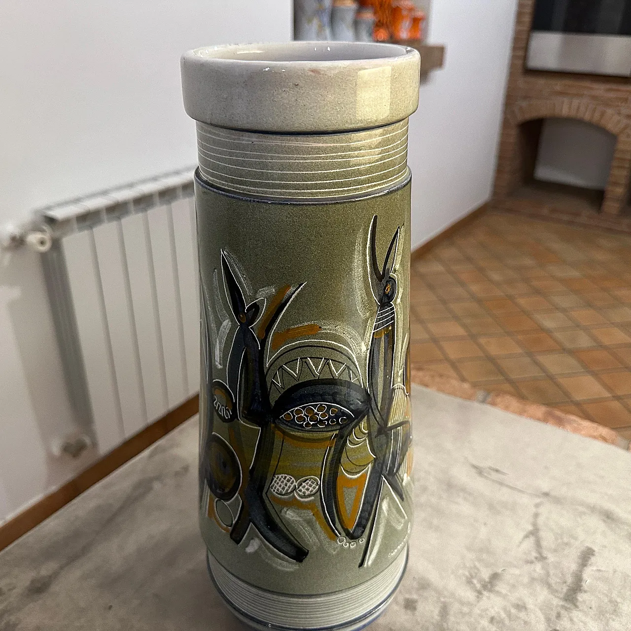 Futurist hand-painted ceramic vase by Cianciolo for Nova, 1960s 8