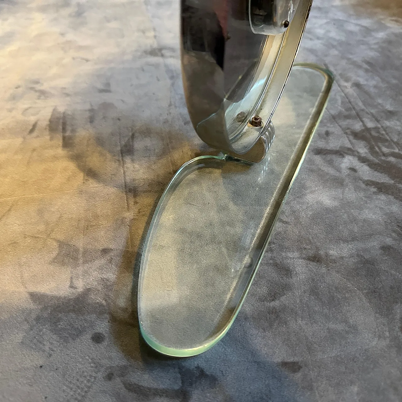 Glass and chromed metal table clock by Ducale, 1950s 7