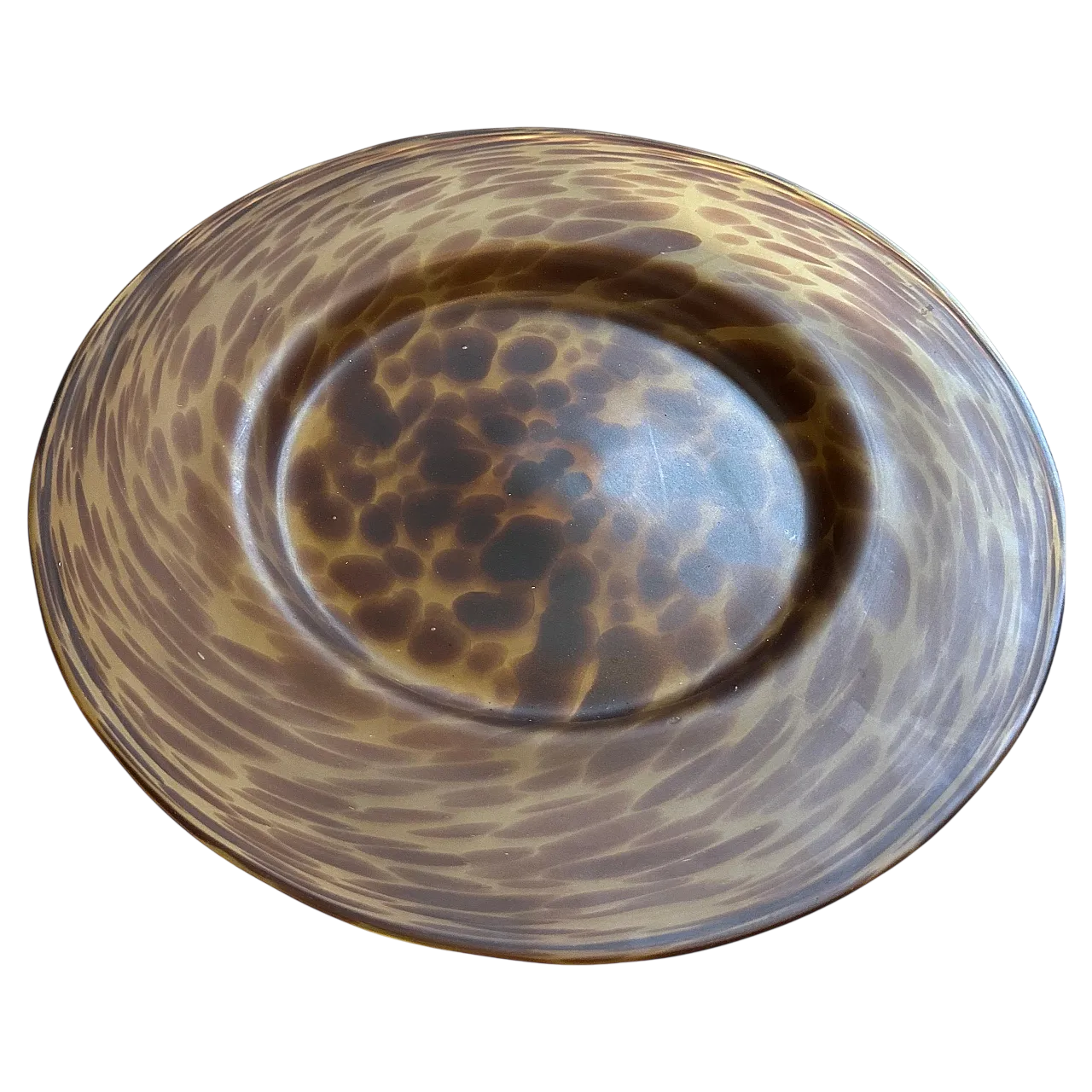 Centrotavola rotondo in vetro con guscio di tartaruga, anni '70 9