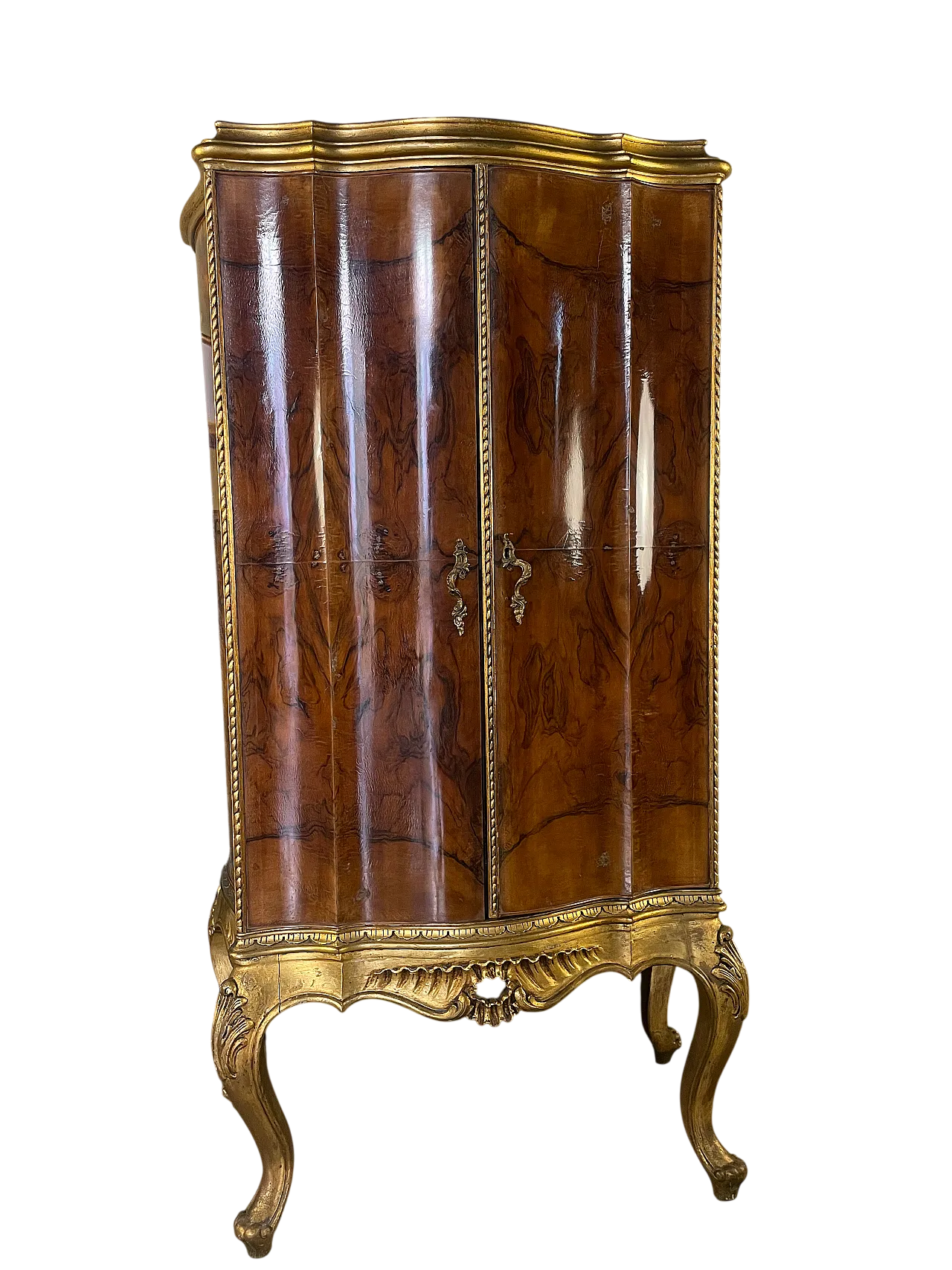 Queen Anne style bar cabinet in walnut and cabriole legs, 20th century 3