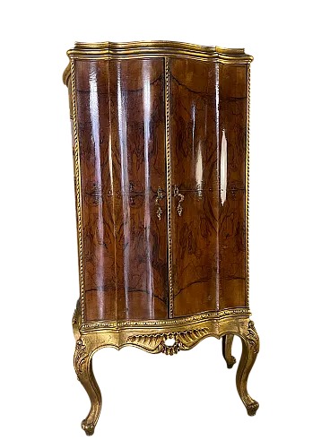 Queen Anne style bar cabinet in walnut and cabriole legs, 20th century