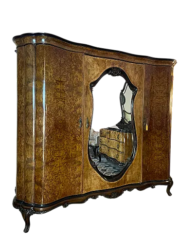 Baroque style Venetian walnut briar wardrobe, 18th century